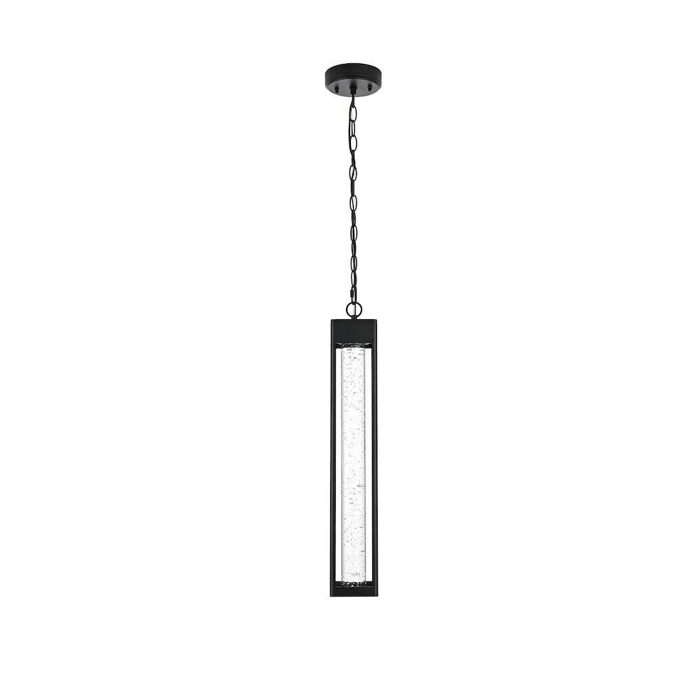 Back. Elegant Lighting - Amaris 23 inch LED Outdoor Pendant in Black - Black And Clear.