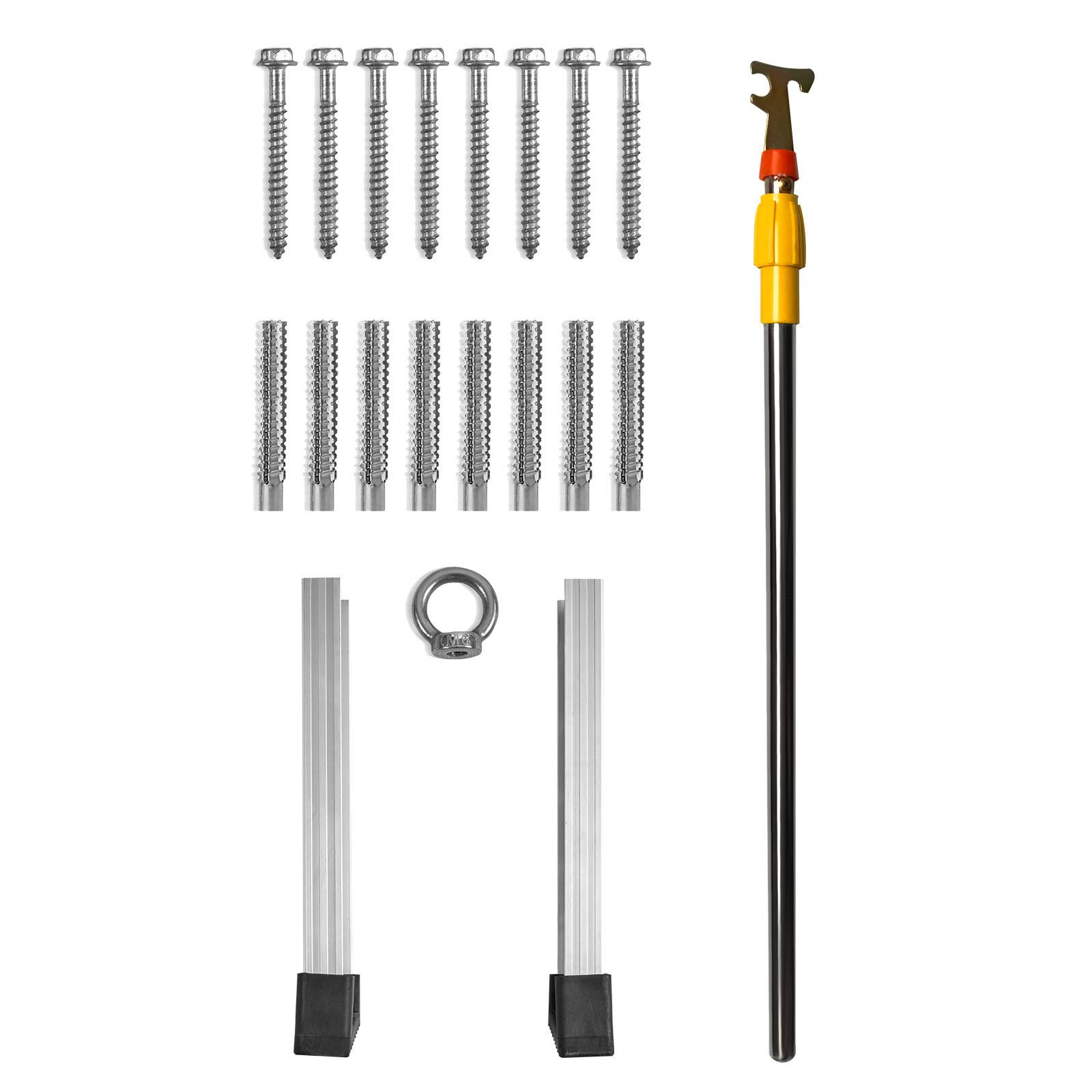 Alt View 5. VEVOR - Attic Ladder Foldable, 350-pound Capacity, 22.5" x 63", Multi-Purpose Aluminium Extension, Lightweight and Portable - Silver.
