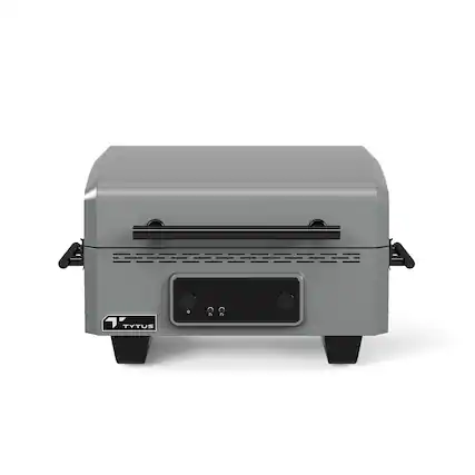 Front. TYTUS Grills - Emberwood Portable Outdoor Electric Griddle & Grill - grey.