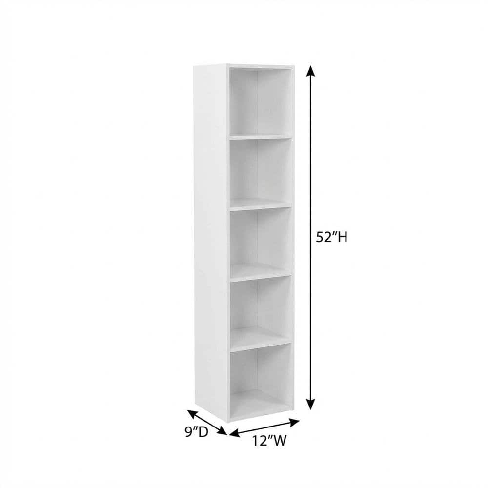 FurniFact - Wooden 5-Tier Open Shelf Closet and Storage Organizer for Multiuse Spaces - White price history on PriceWatchPro