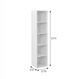 FurniFact - Engineered Wood 5-Tier Open Shelf Closet and Storage Organizer - White