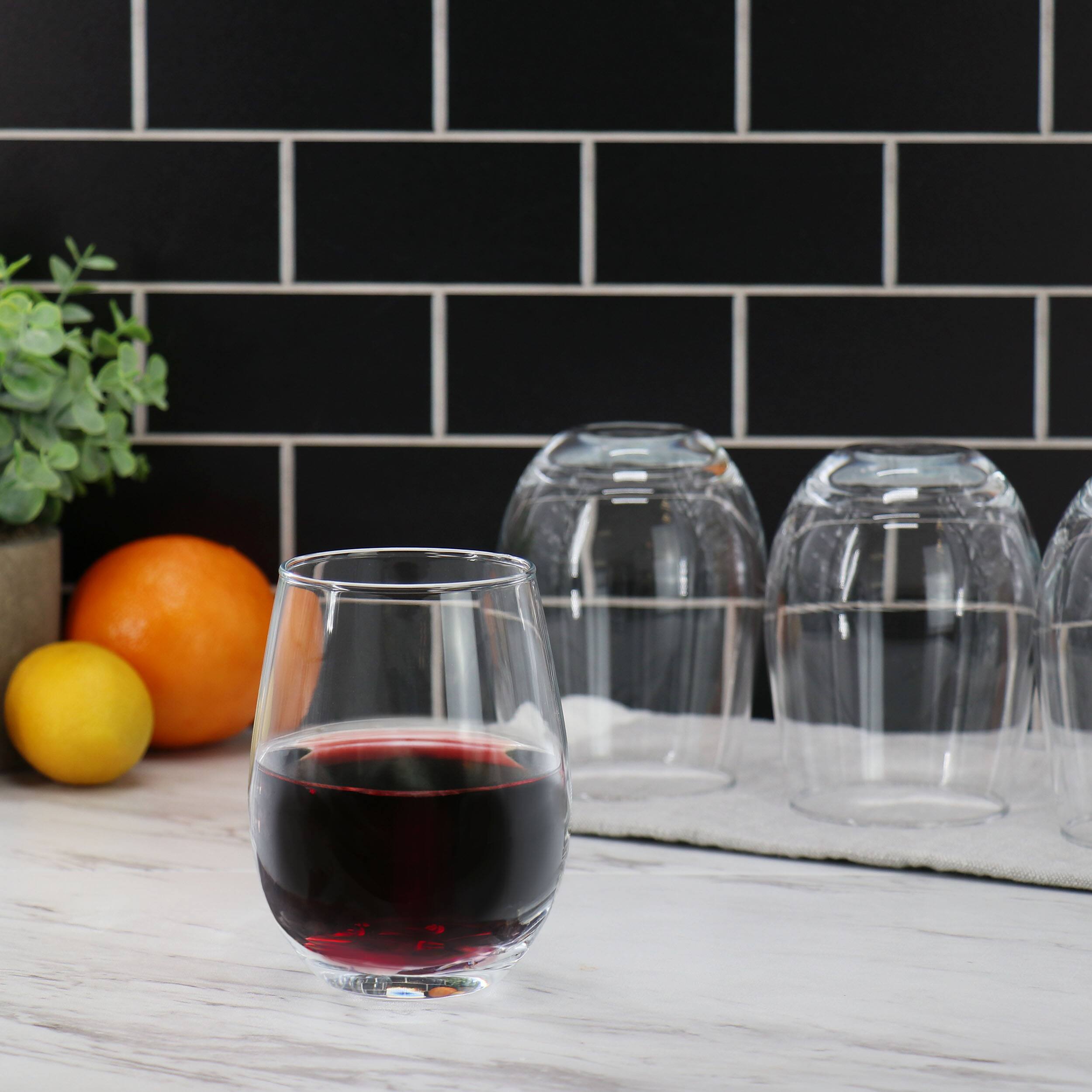 Alt View 4. Gibson - Gibson Home Belinni 4 Piece 18oz Classic Stemless Wine Glass Set - Clear.