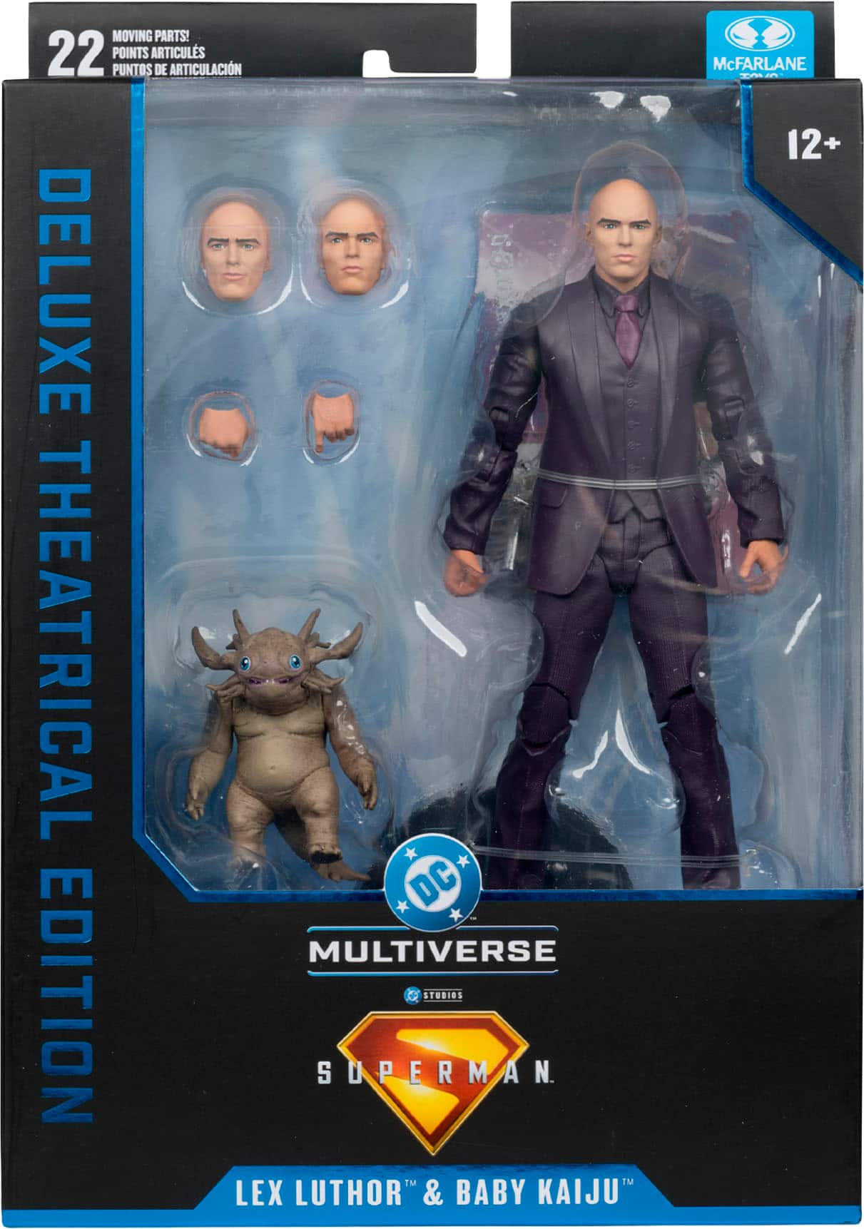 Deluxe Theatrical Edition DC Multiverse Superman, Lex Luthor & Baby Kaiju McFarlane Toys - 22 points of articulation.