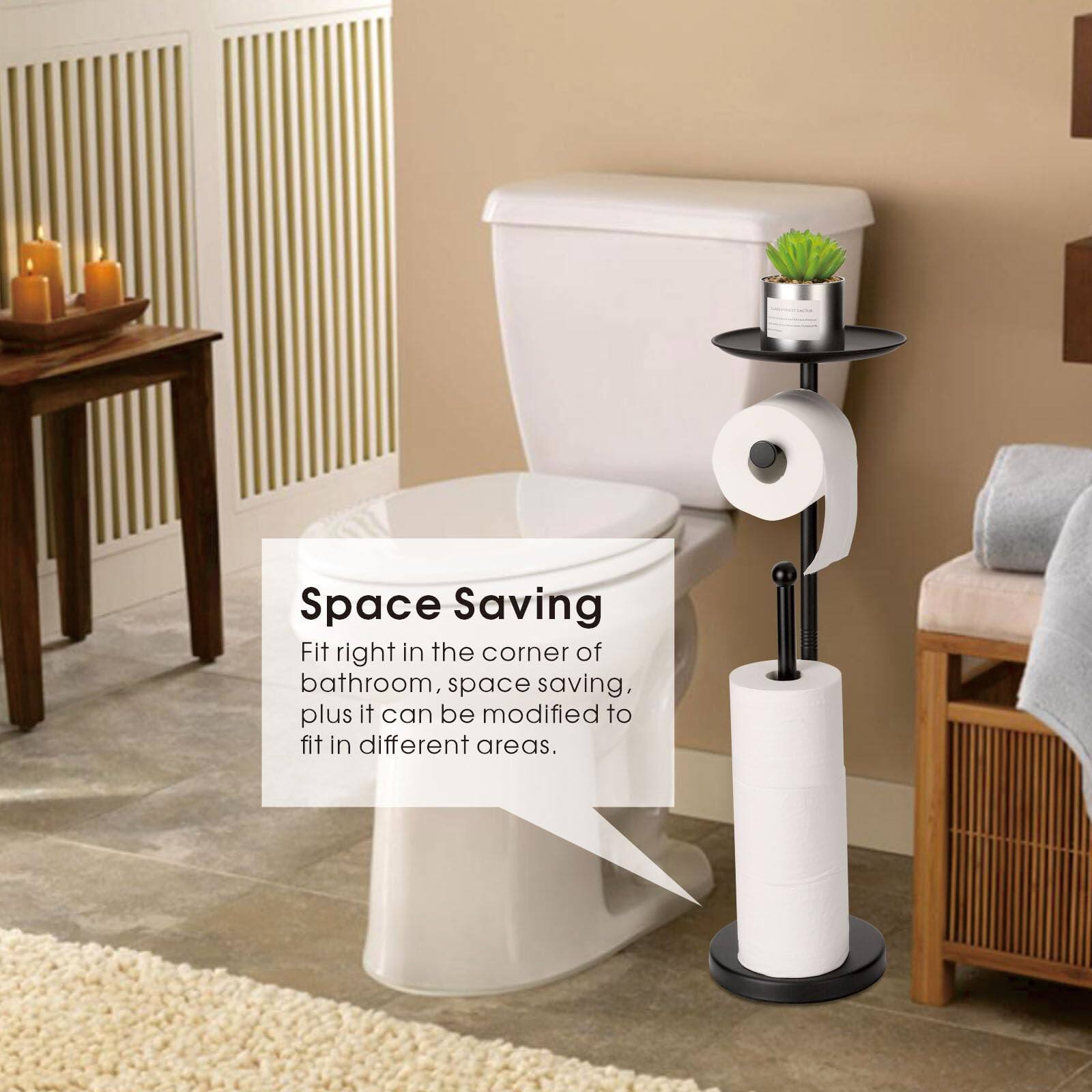 Space Saving  
Fit right in the corner of bathroom, space saving, plus it can be modified to fit in different areas.