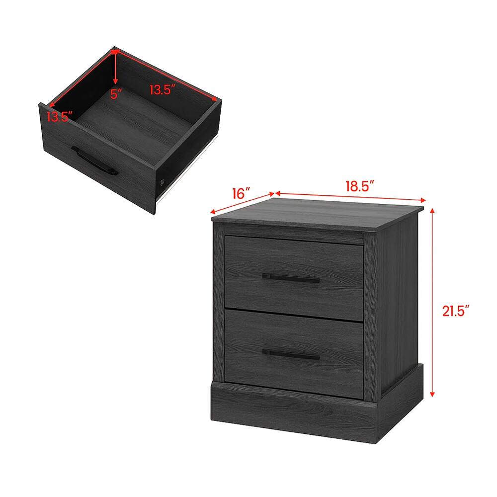 - Width: 18.5"
- Depth: 16"
- Height: 21.5"
- Drawer Width: 13.5"
- Drawer Depth: 13.5"
- Drawer Height: 5"