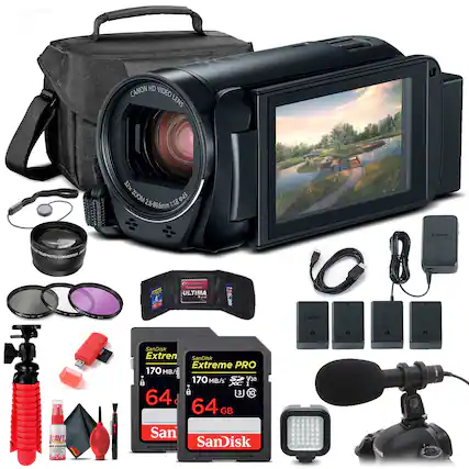 CANON HD VIDEO LENS 32X ZOOM 7:18 g43 2.8-89.6mm Canon HT CONVERTER ULTIMA
Camns n A FAVE : RCN SanDisk Extreme PRO 170 MB/s V30 64 GB SanDisk