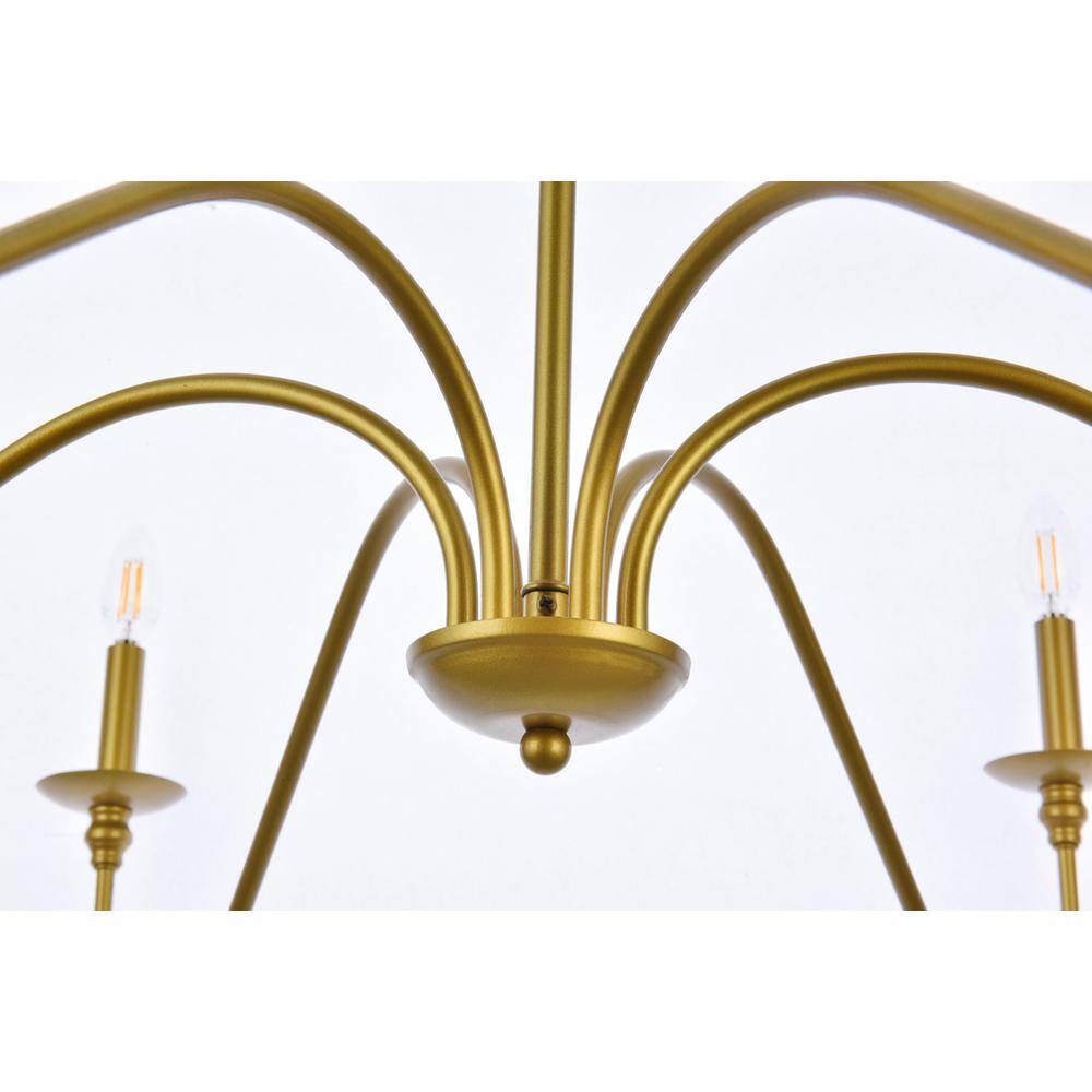 Alt View 3. Living District - Rohan 48 inch chandelier in brass - Brass.