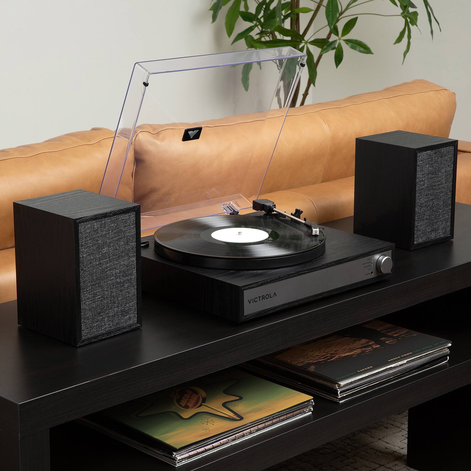 Alt View 13. Victrola - Victrola Harmony Bluetooth Turntable System with Speakers - Black.