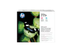 hp DesignJet 771A Light Magenta Light Cyan Magenta Claro Cian Claro Magenta-doré Cian-doré 2 . 775 ml H Original Ink Cartridges and I H Printhead 2 cartouches d'encre H Original, 775 ml et I tête d'impression HP 2 cartuchos de tinta originales de 775 ml y 1 cabezal de impresión HP 2 cartuchos de tinta original H de 775 ml + I cabeote de impresión HP
