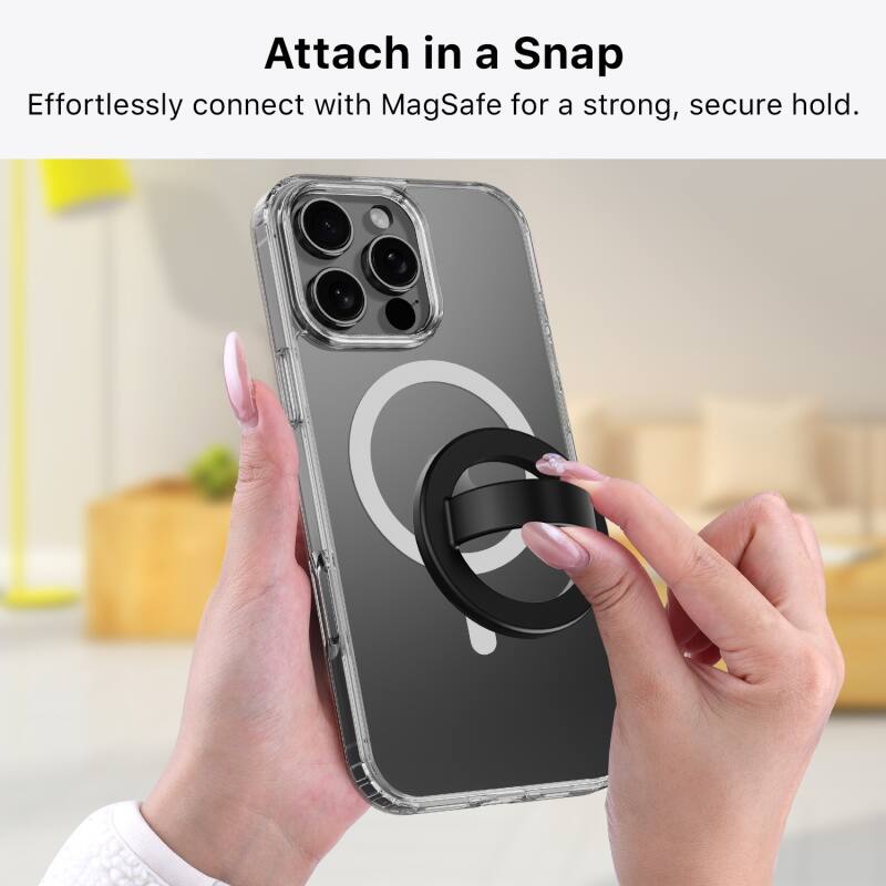 Attach in a Snap. Effortlessly connect with MagSafe for a strong, secure hold.