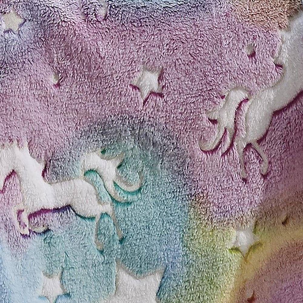 Alt View 2. Noble House - Star Glow Unicorn Micro Plush All Season Throw 50" X 60" Multicolor by Plazatex - Multicolor.