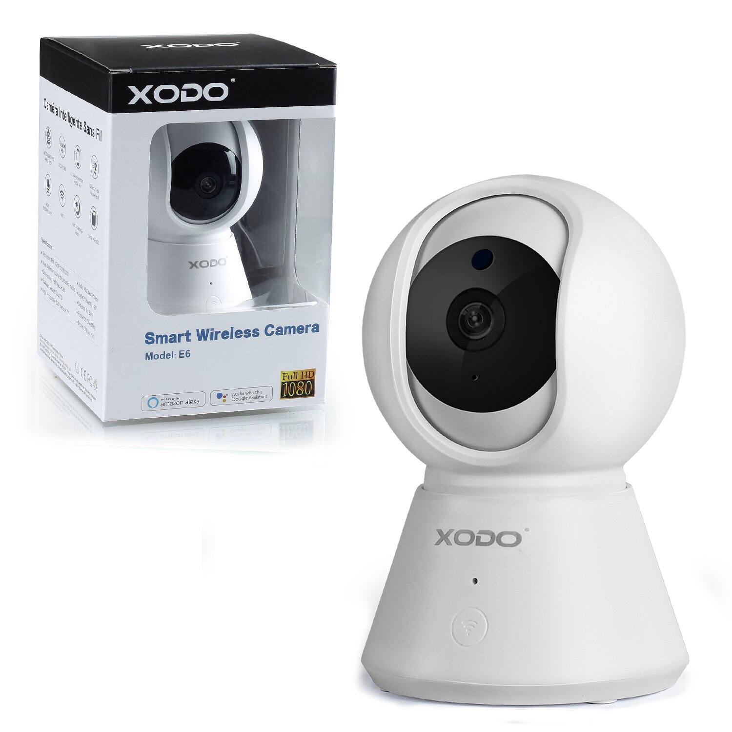 XODO Smart Wireless Camera  
Model: E6  
Full HD 1080p  
Works with Amazon Alexa and Google Assistant