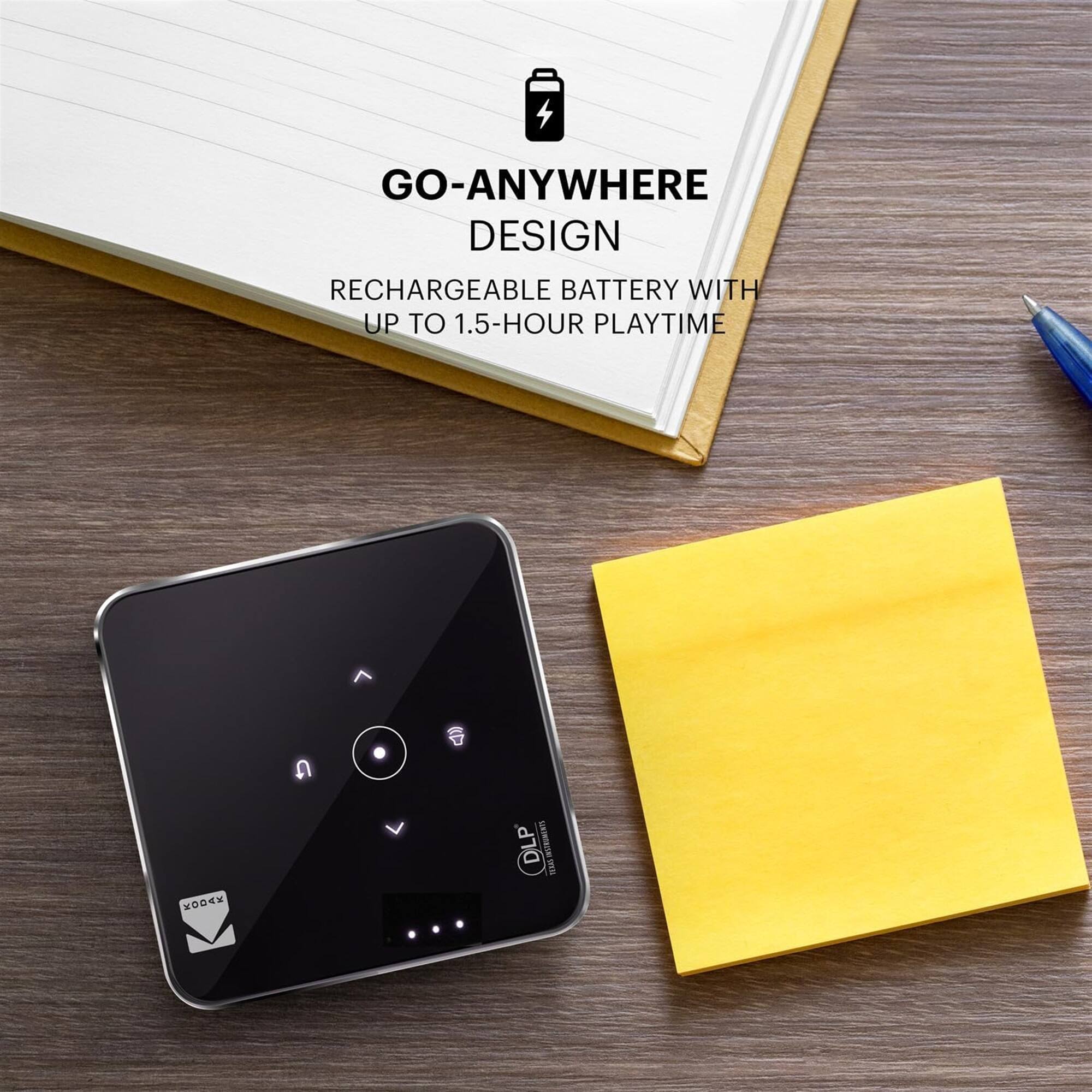 GO-ANYWHERE DESIGN RECHARGEABLE BATTERY WITH UP TO 1.5-HOUR PLAYTIME