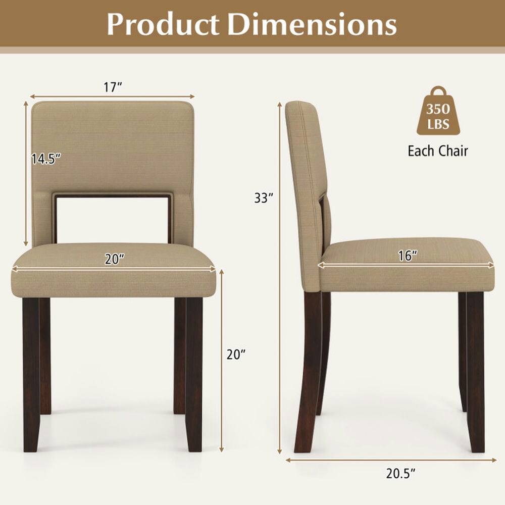 Product Dimensions: 17" x 14.5" x 20" x 20" x 33" x 16" x 20.5"  
Each Chair: 350 LBS