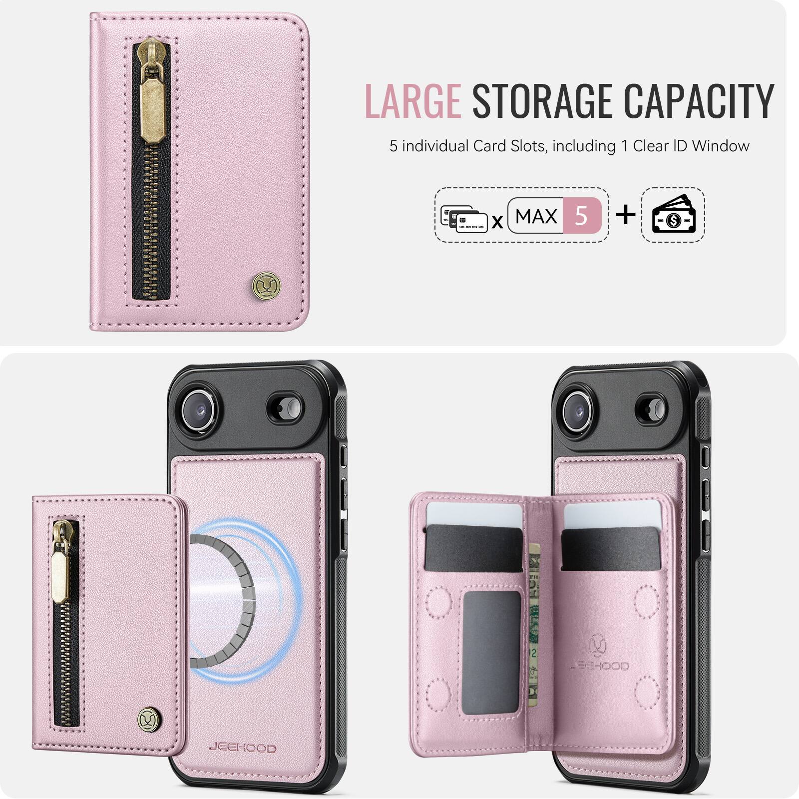 LARGE STORAGE CAPACITY  
5 individual Card Slots, including 1 Clear ID Window  
MAX 5 +