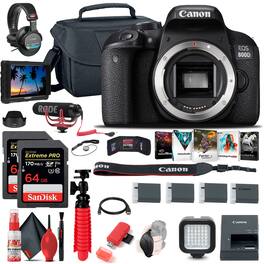 Canon - EOS Rebel 800D / T7i DSLR Camera (Body Only) + 4K Monitor + Mic + More