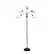 Front. Simple Designs - Simple Designs 5 Light Adjustable Gooseneck Floor Lamp - Black/White Shades.