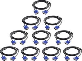 Core Tech - VGA to VGA Monitor Cable with Dual Ferrite Cores, 10-Pack - 6 ft - Blue