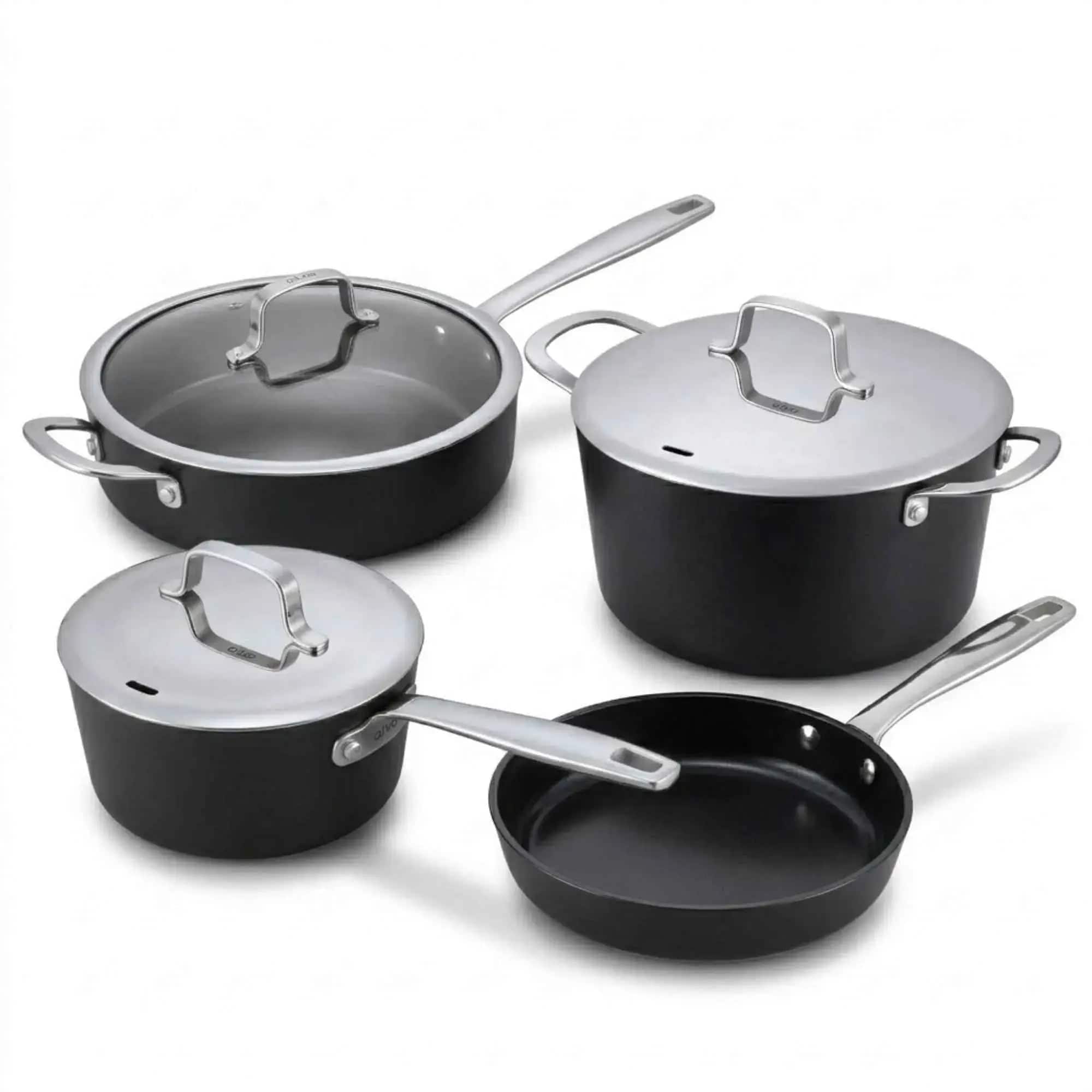 Alva - Maestro 8-Piece Ceramic Nonstick Cookware Set – Induction & Oven Safe - Black