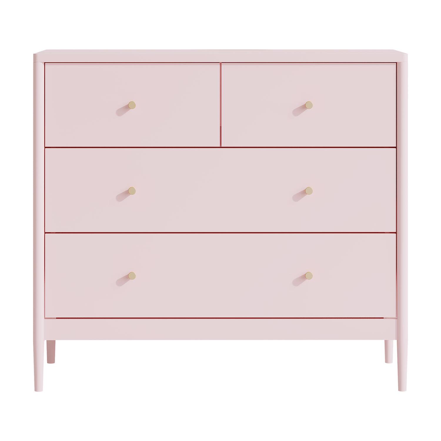 Alt View 3. Z-Edge - 4 Dresser for Bedroom, Wooden Storage Cabinet with Metal Handle, 35.4" Wide Modern Nightstand for Living Room - Pink.