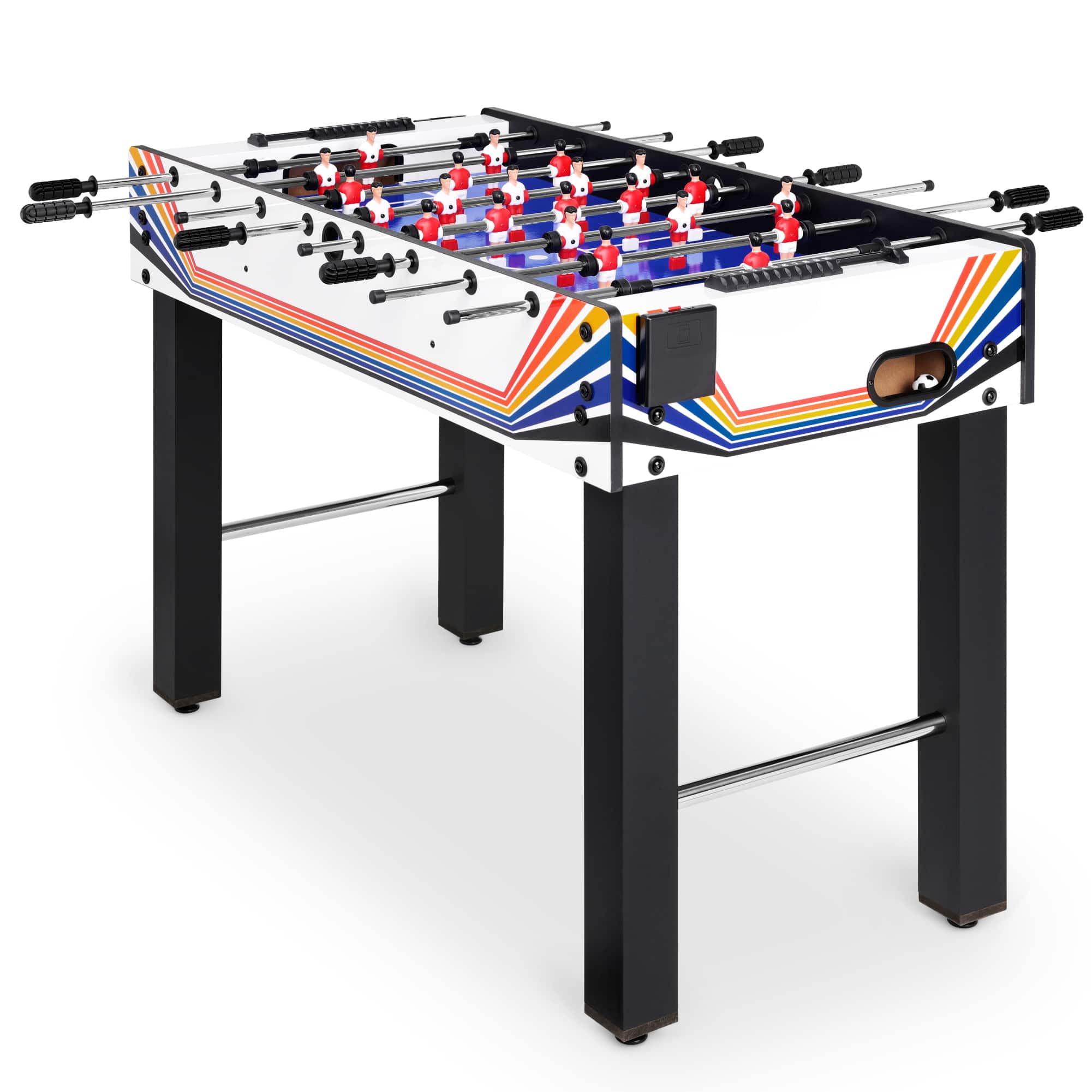 Best Choice Products - 48in Competition Sized Foosball Table for Home, Game Room w/ 2 Balls, 2 Cup Holders - Blue/White - Blue/White Arcade
