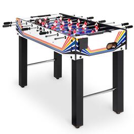 Best Choice Products - 48in Competition Sized Foosball Table for Home, Game Room w/ 2 Balls, 2 Cup Holders - Blue/White - Blue/White Arcade