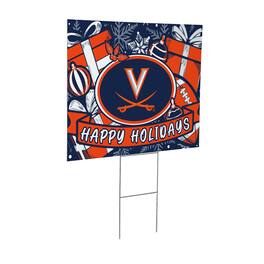 Evergreen Enterprises - Virginia Cavaliers 24" x 18" Happy Holidays Christmas Outdoor Staked Yard Sign - Multicolor