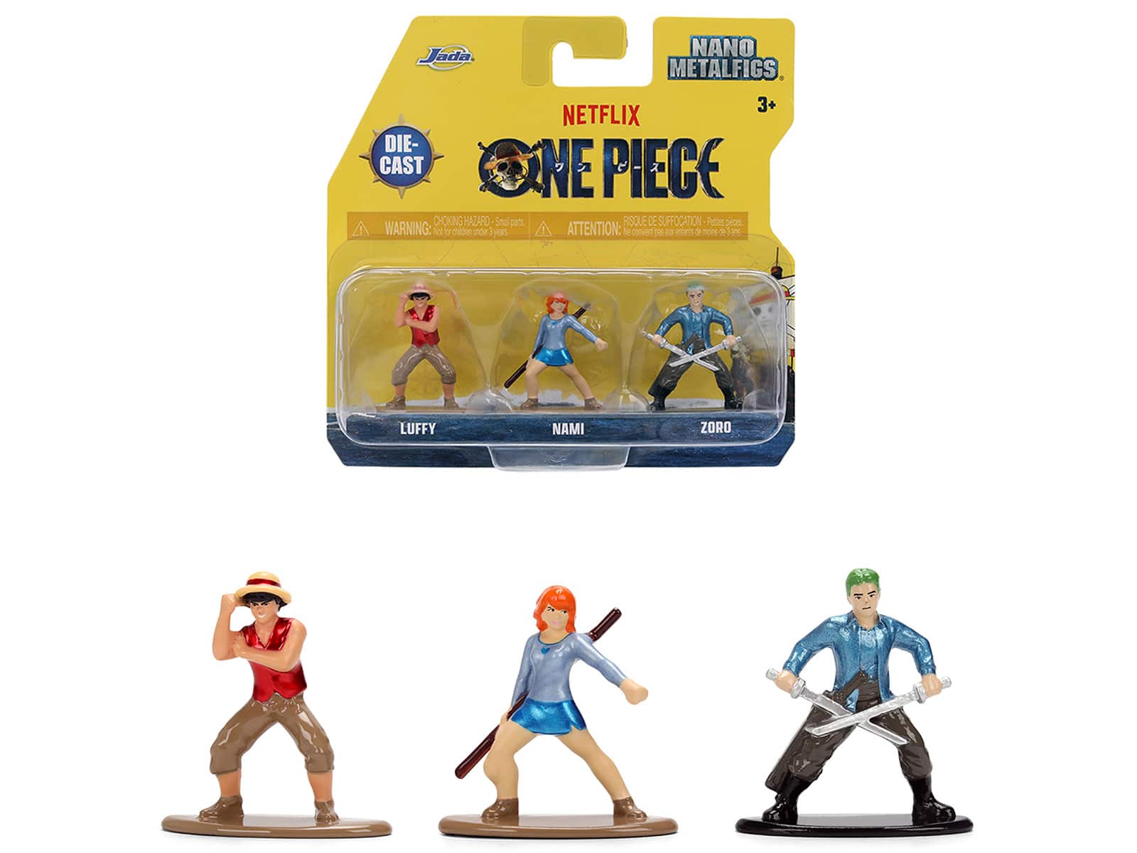 "Set of 3 Diecast Figures ""One Piece"" (2023-Current) TV Series ""Nano Metalfigs"" Series Diecast Models by Jada" price history on PriceWatchPro