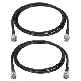Unique Bargains - 12G-SDI BNC M/M 75 Ohm RG6 Coaxial Jumper Cable for Camera Surveillance, Supports HD-SDI/3G-SDI/6G-4K/8K, 2pcs - Black