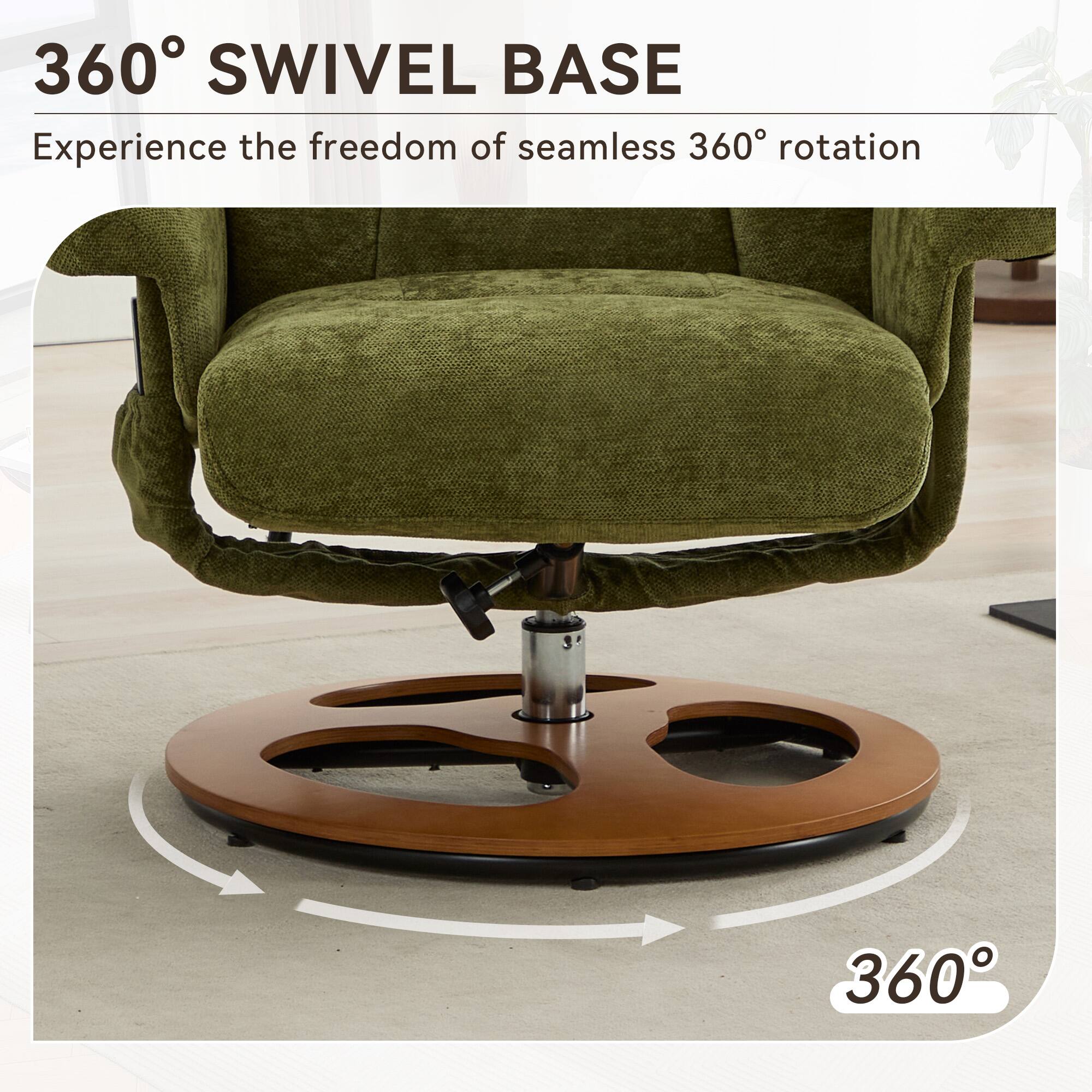 360° SWIVEL BASE  
Experience the freedom of seamless 360° rotation