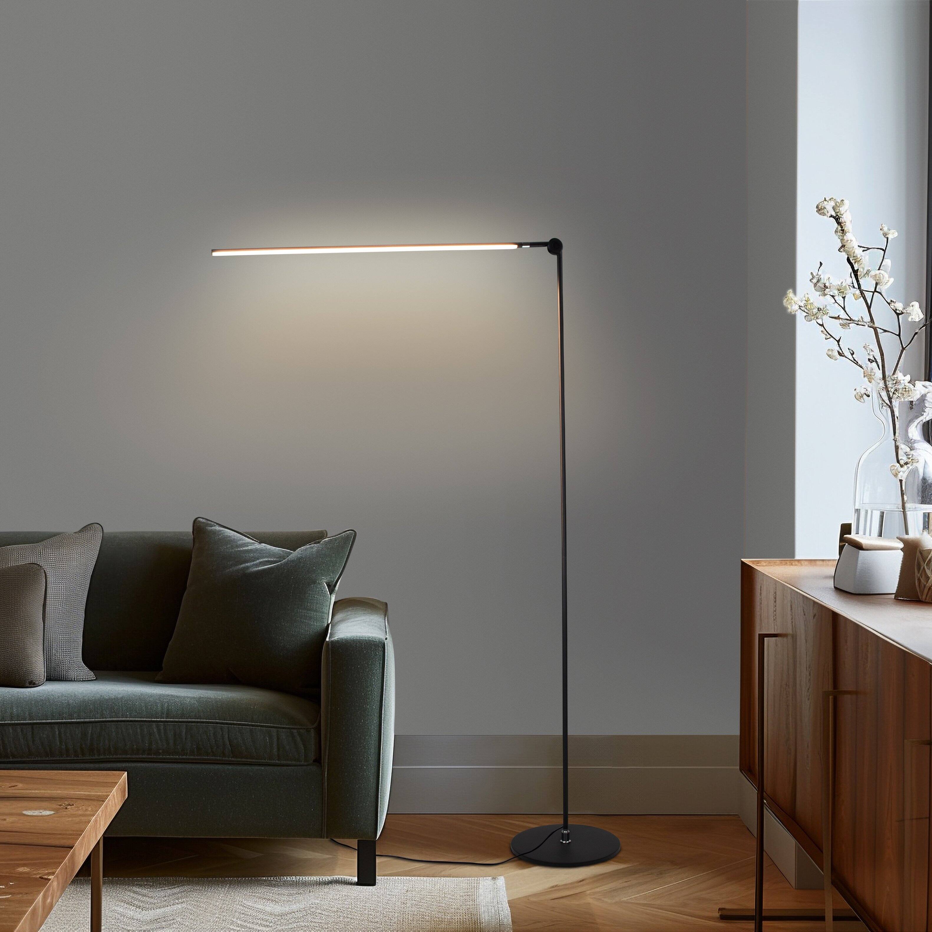 Alt View 6. Brightech - Libra LED Modern Industrial Arc Dimmable Super Bright Floor Lamp with Rotating Height-Adjustable Head - Classic Matte Black.