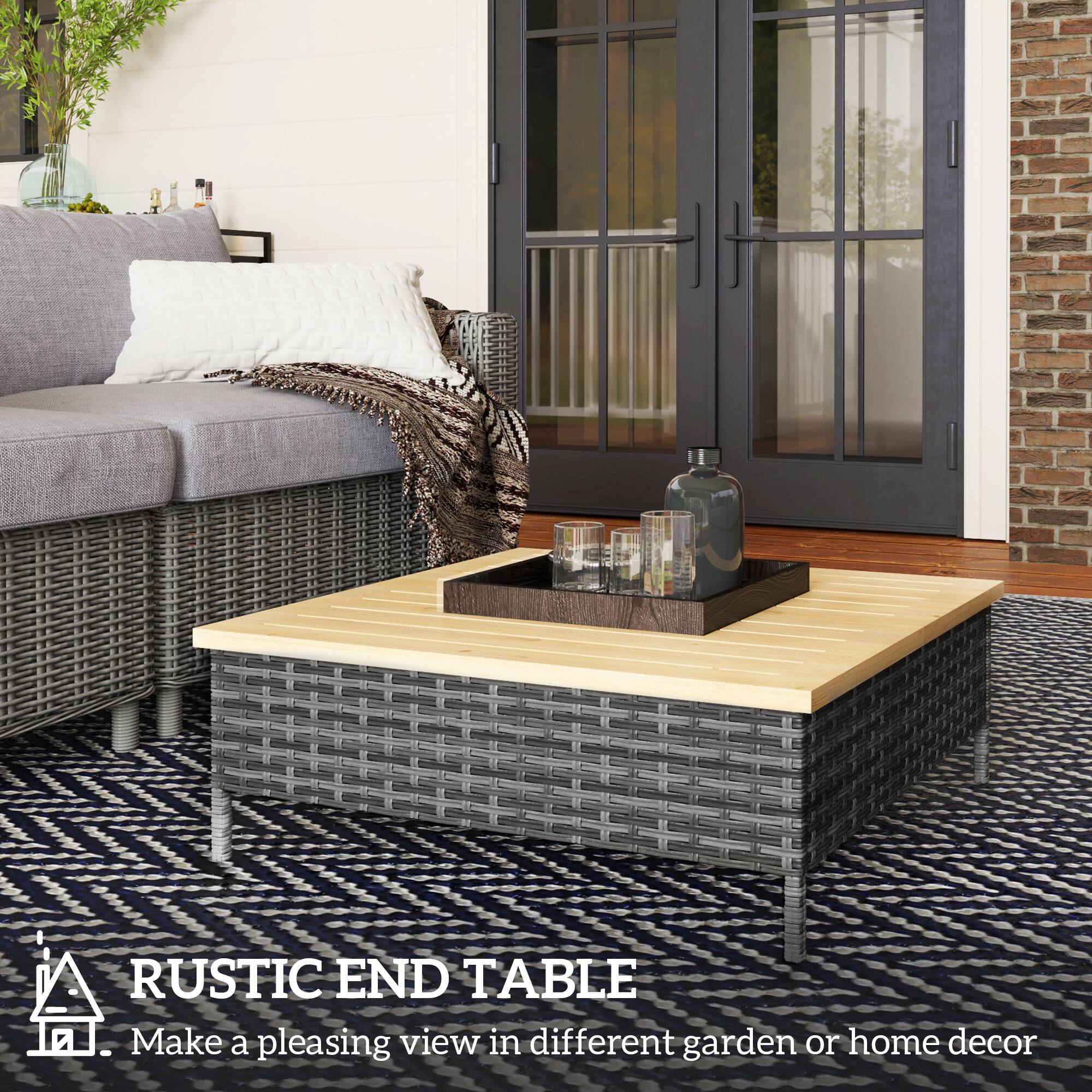 RUSTIC END TABLE
Make a pleasing view in different garden or home decor