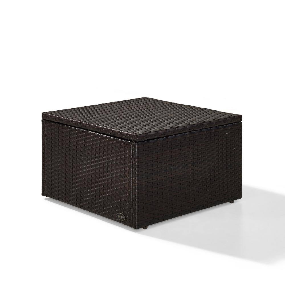 Angle. Crosley Furniture - Palm Harbor Wicker Outdoor Ottoman - Sand.