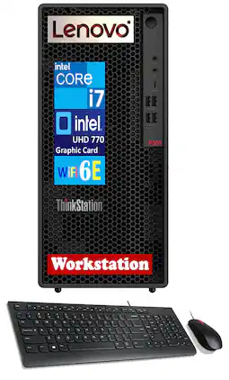 Lenovo - P360 Desktop (Intel i7-12700, 16GB DDR5, 512GB PCIe SSD, Intel UHD 770, WiFi 6E, Bluetooth 5.1, Win 11 Pro) - Black