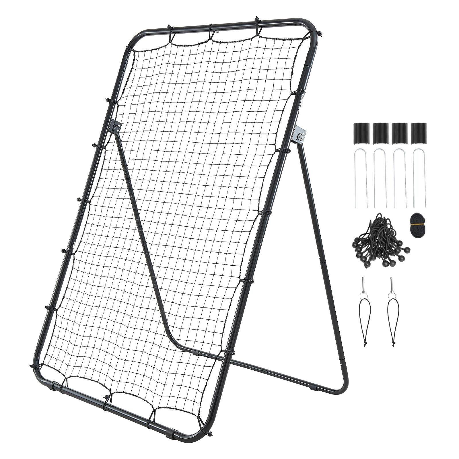 Alt View 5. VEVOR - Baseball Softball Rebounder Net 4 x 6 ft Pitch Back Trainer Target, 5 Adjustable Angles with Strike Zone, Steel Frame - Black.