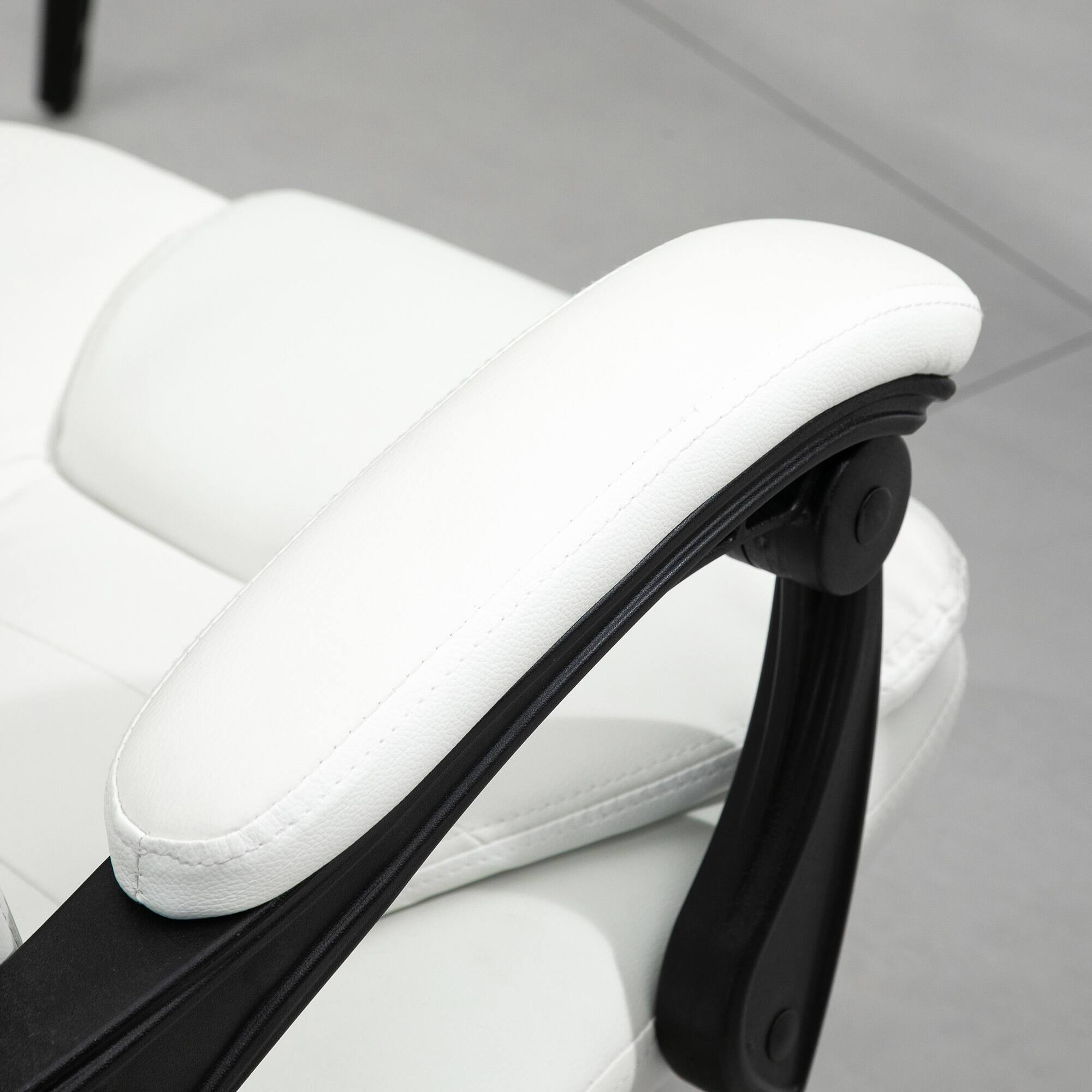 Alt View 8. Vinsetto - 7-Point Vibrating Massage Office Chair, High Back Computer Chair with Lumbar Support, Footrest, Reclining Back - White.