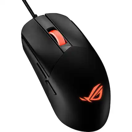 Front. ASUS - Asus ROG Strix Impact III P518 Gaming Mouse - Optical - Cable - Black - USB 2.0 Type A - 12000 dpi - 5 Programmable - Black.