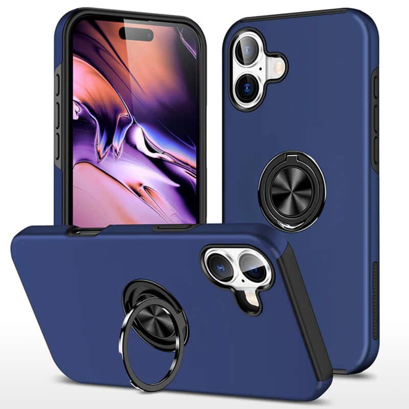 Entronix - iPhone 17 Case with 360º Kickstand and Enhanced Protection - Navy Blue