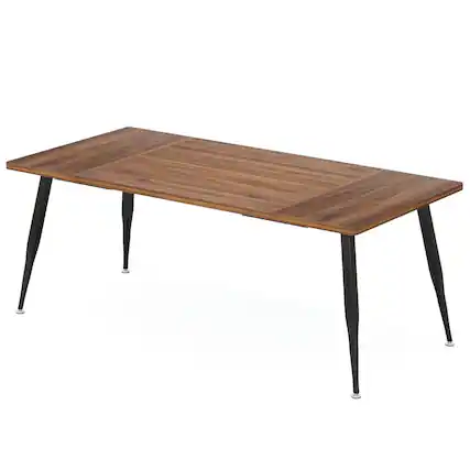 Front. Kadyn - Kadyn Dining Table, Living Room Table Industrial, 70.9" Kitchen Dinner Table for 6 to 8 People,Brown - Brown.