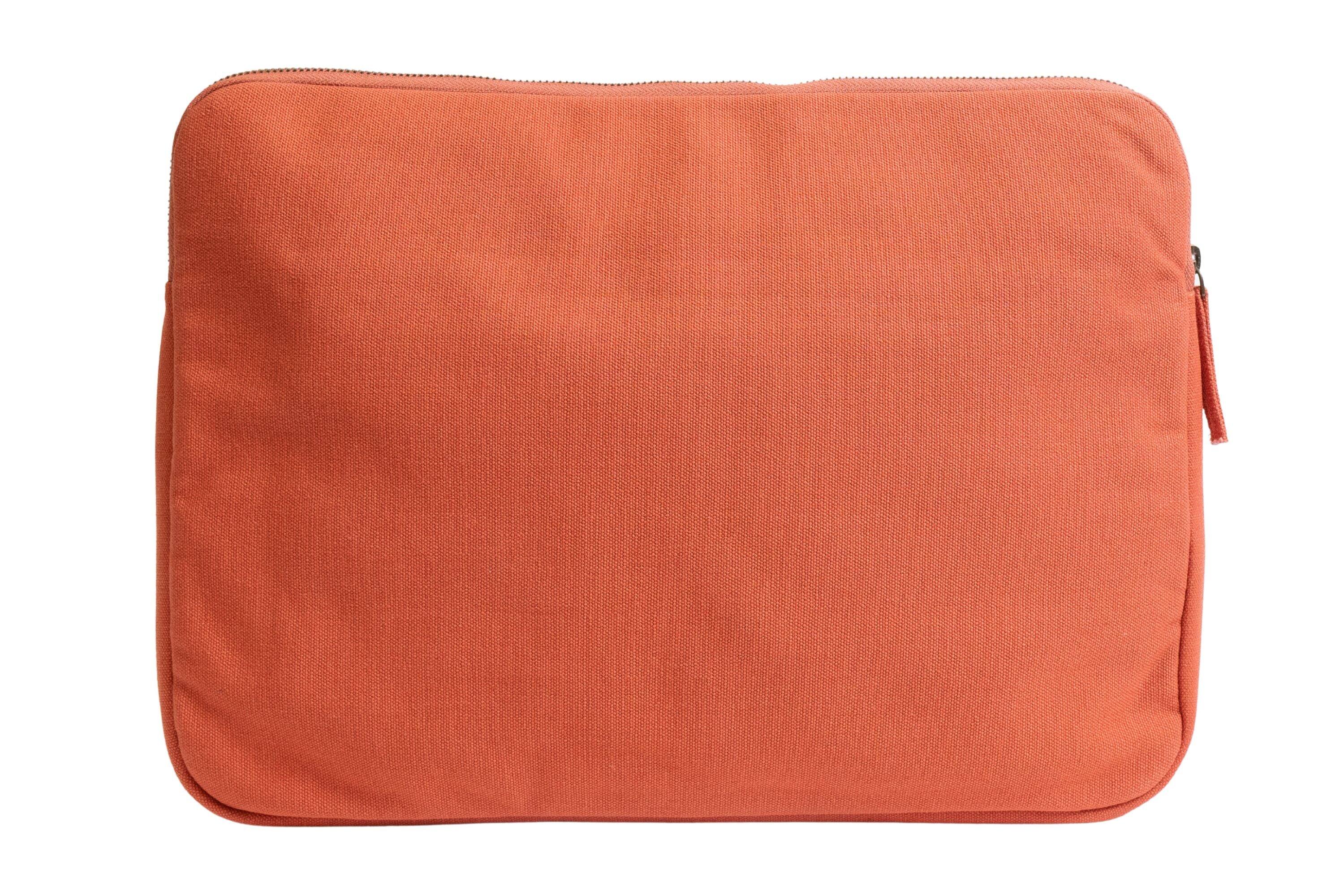 Back. Terra Thread - Organic Cotton Laptop Sleeve 15 inches - Burnt Orange.