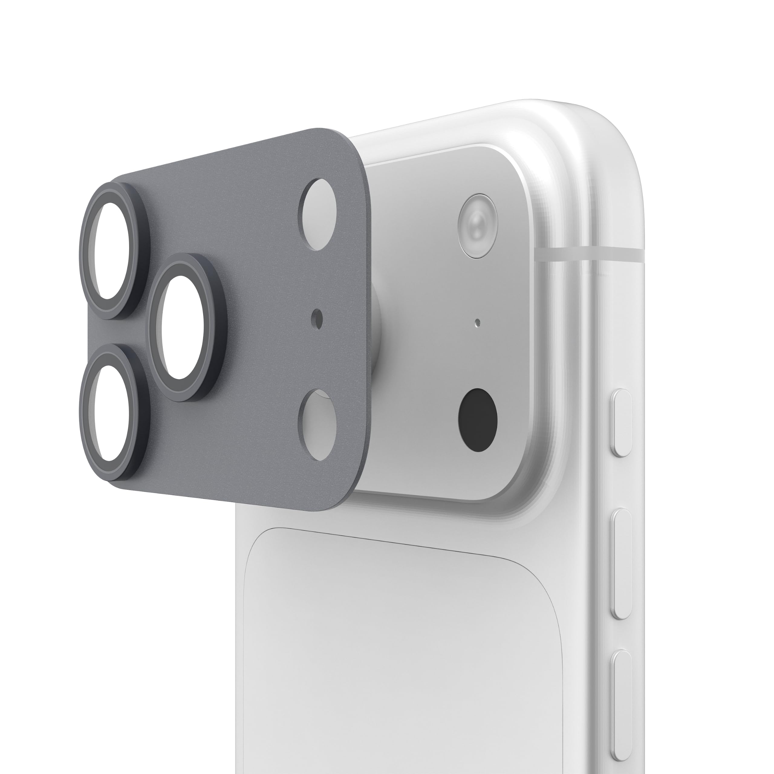 Alt View 5. UAG - iPhone 18 Pro Glass Camera Lens Protector & Camera Plate Protector, Aluminosilicate Glass & Aluminum Backplate - Space Grey.