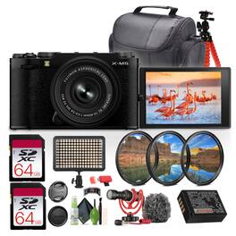 Fujifilm - X-M5 Mirrorless Camera + XC 15-45mm f/3.5-5.6 OIS Lens+Rode Microphone - Black