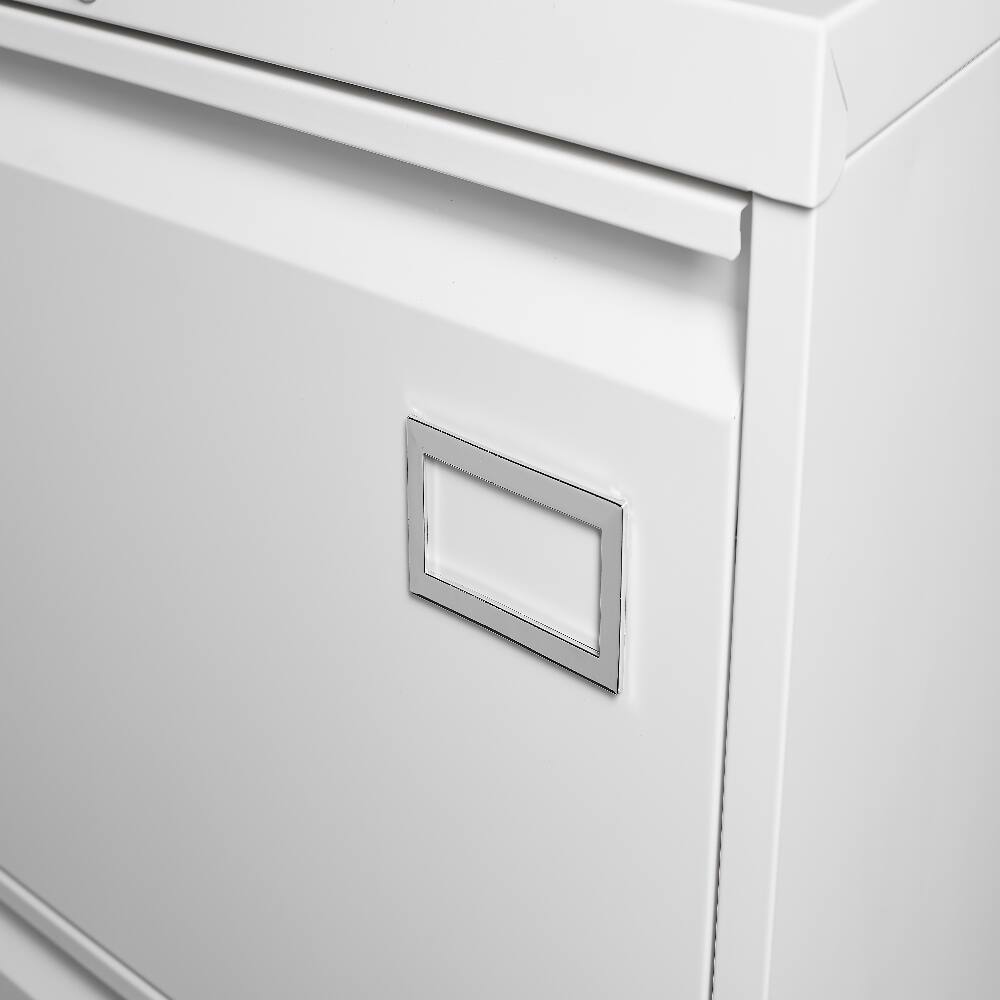 Alt View 3. Loheer - Loheer 3 Drawer Lateral File Cabinet White Locking Metal Office Storage.