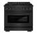 Front. ZLINE - 36" Paramount Gas Range w/ Convection Oven in Black Stainless & 6 Brass Burners (SGRB-BR-36) - Black Stainless Steel.