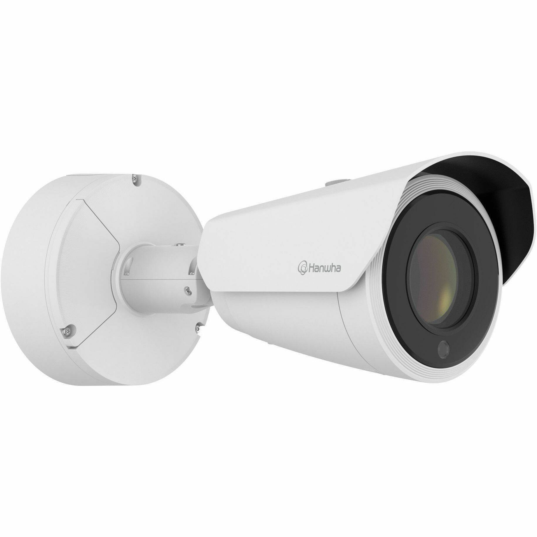 Alt View 1. Samsung - Hanwha PNO-A9311R 4K Network Camera - Color - Bullet - White - 229.66 ft Infrared Night Vision - H.264, H.265, MJPEG - White.