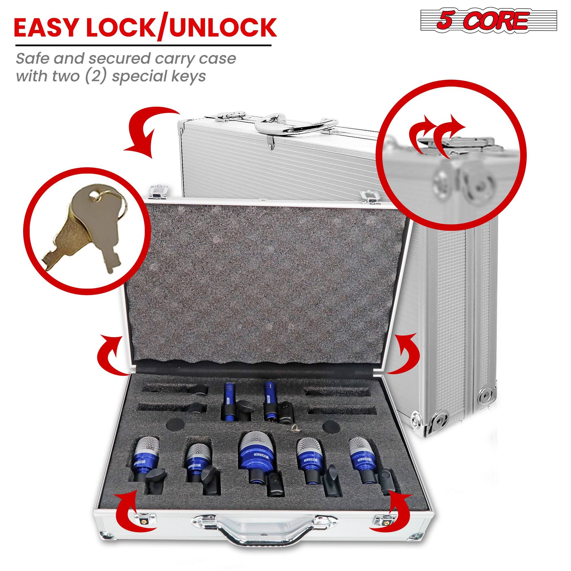 EASY LOCK/UNLOCK  
Safe and secured carry case with two (2) special keys  

5 CORE
