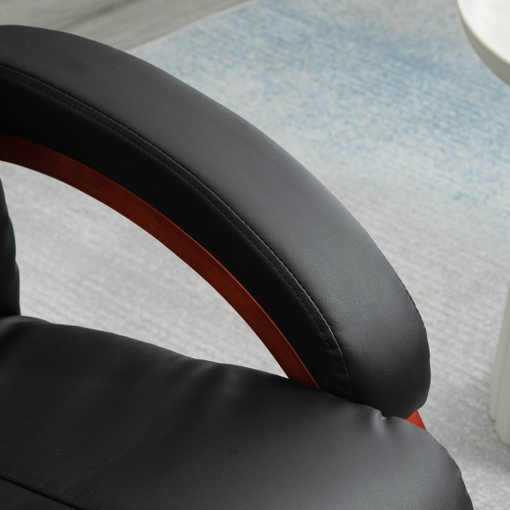 Alt View 4. Homcom - Recliner Chair with Ottoman, Electric Faux Leather Recliner with 10 Vibration Points and 5 Massage Mode - Black.