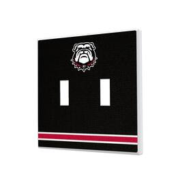 Keyscaper - Georgia Bulldogs Stripe Design Double Toggle Lightswitch Plate - Multicolor