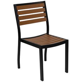 Emma + Oliver - Outdoor Faux Side Chair with Poly Slats - Patio Chair - Teak