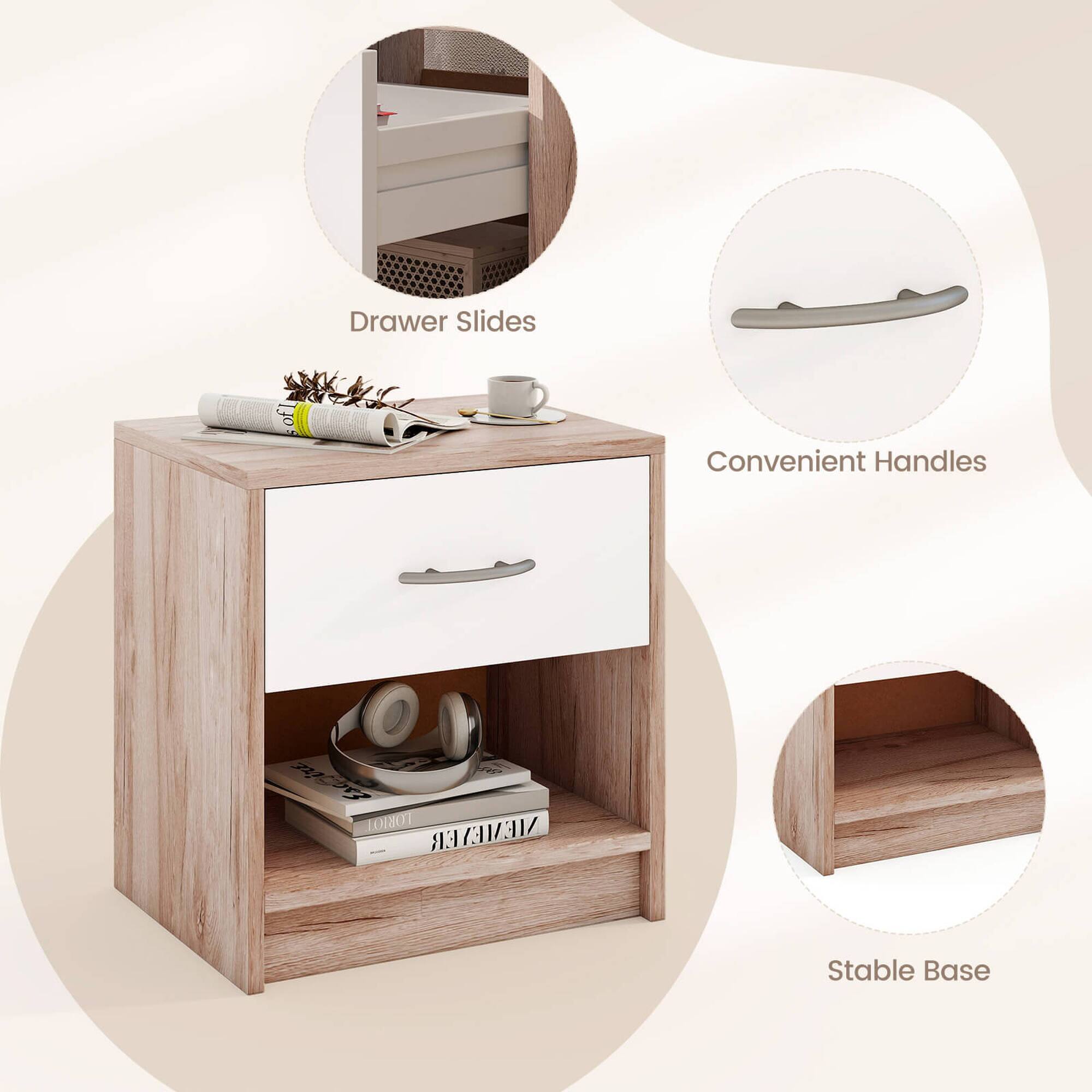 Drawer Slides, Convenient Handles, Stable Base